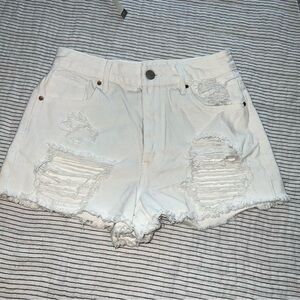 Pacsun White Hi Rise Festival Cut Off Shorts 26